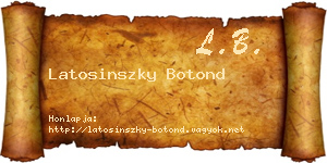 Latosinszky Botond névjegykártya